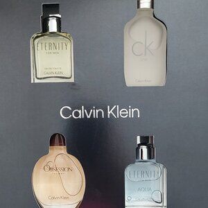 Calvin Klein mens Eternity EDT Eternity Aqua EDT Obsession EDT CK One EDT .50 oz